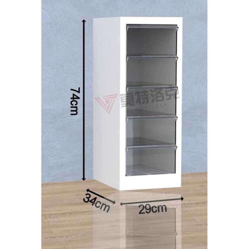 사무용 A4 서랍장 파일 정리함 책상 밑 문서 캐비닛 밀크화이트 6단(8cm) 1.3mm - 상세 이미지 4