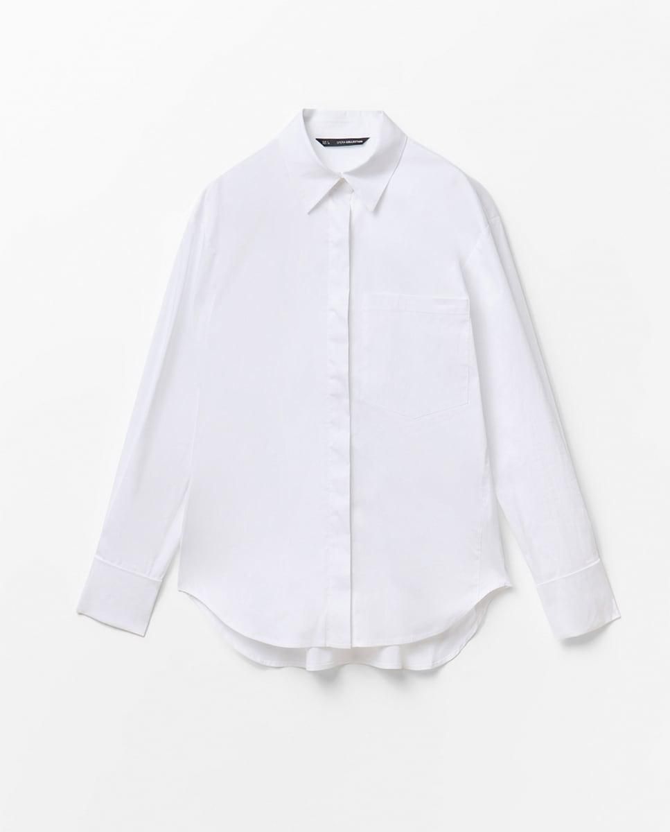 스페라 베이직 화이트 포켓 포플린 긴팔 셔츠 56220206884 BLANCO - 메인 이미지