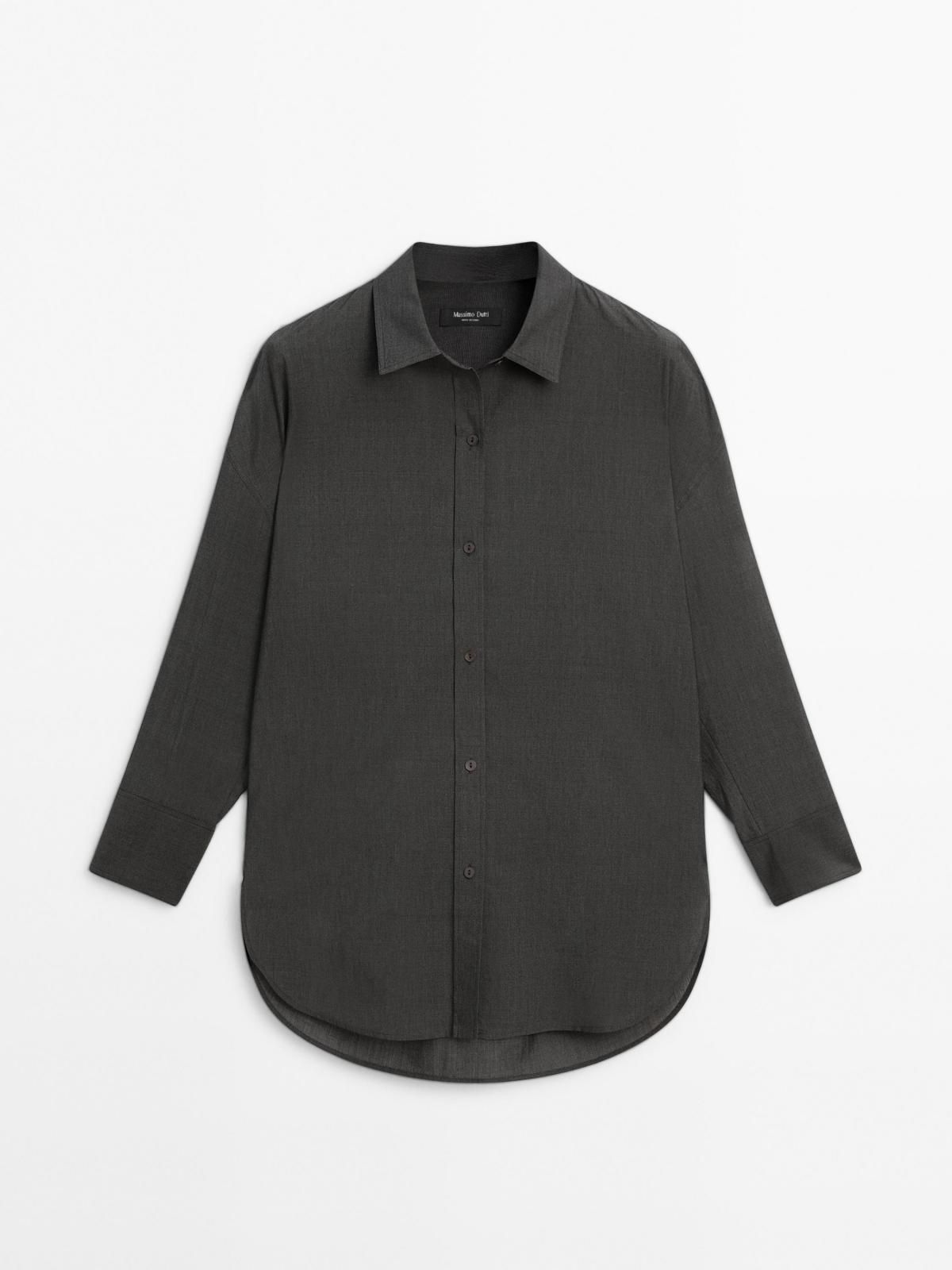 마시모두띠 오버핏 테크니컬 코튼 블렌드 긴팔 셔츠 5186/786 ANTHRACITE GREY - 상품 이미지