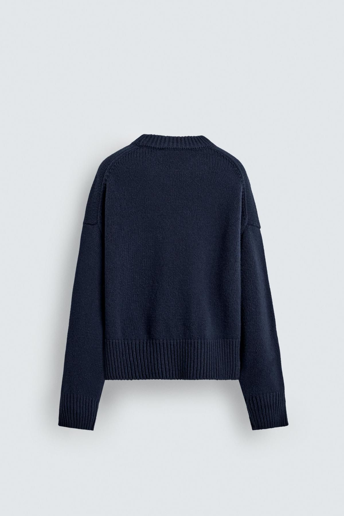 자라 미키 실루엣 텍스트 라운드넥 스웨터 X 해리 램버트 디즈니 0021/505 NAVY BLUE - 상세 이미지 3