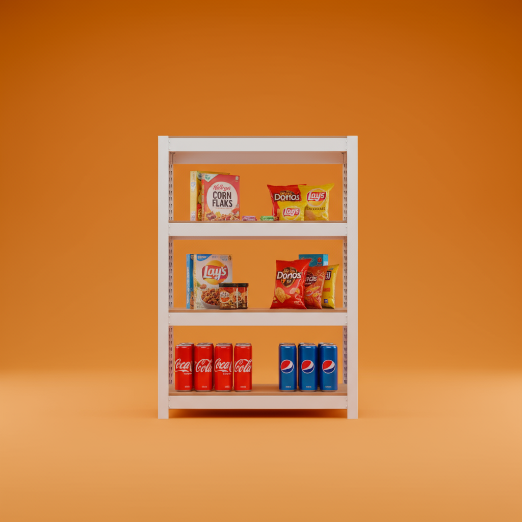 선반 수납선반 다용도 철제 벽 팬트리 선반장 무볼트 랙 홈던트하우스 4단 303075