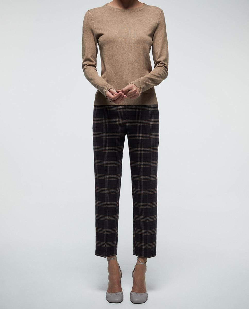 스페라 체크 슬림핏 테일러드 슬랙스 팬츠 58305106997 MARRON - 상품 이미지