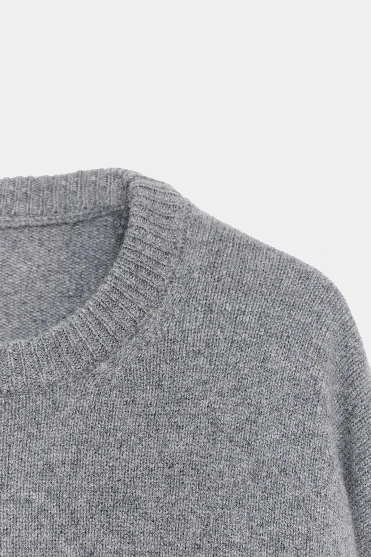 자라 프리미엄 캐시미어울 라운드넥 긴팔 니트 스웨터 6771/105 MID-GREY - 상세 이미지 5
