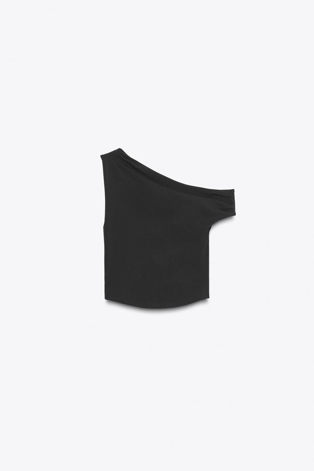 자라 비대칭 테크니컬 텍스처 원숄더 탑 3641/812 BLACK - 메인 이미지