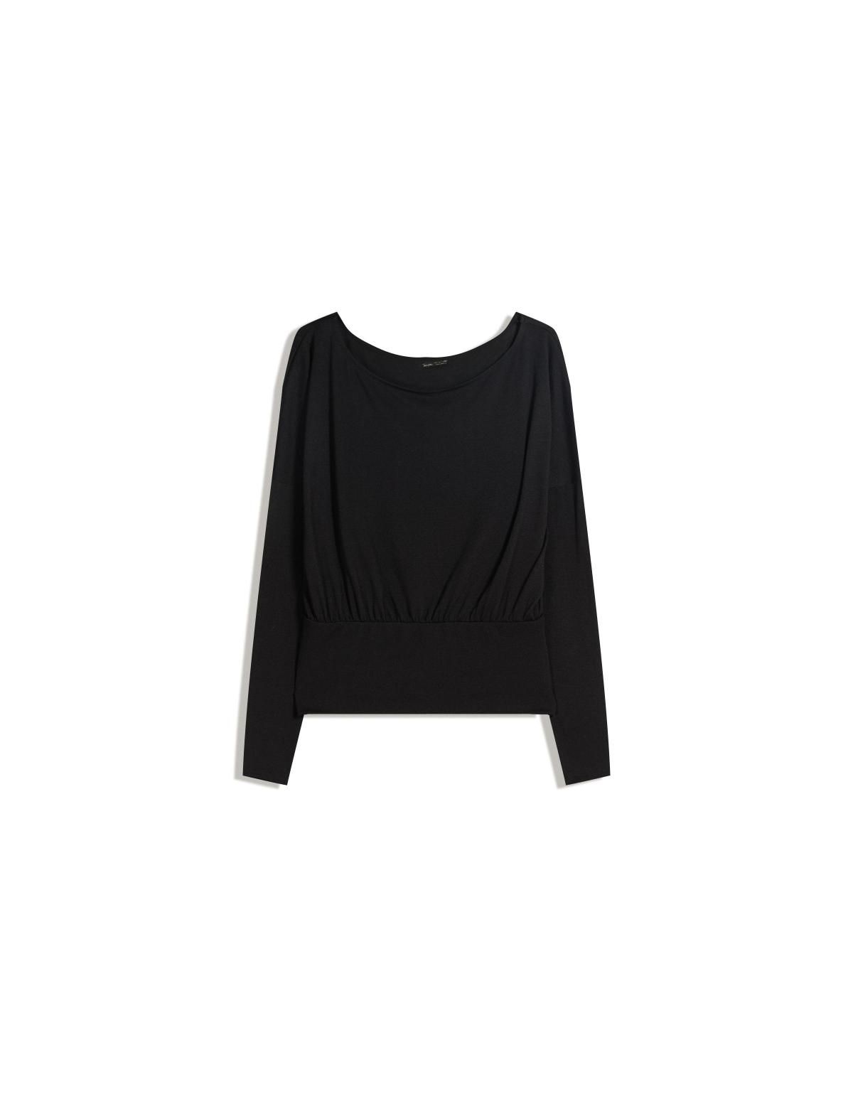 버쉬카 스트라이프 슬림핏 긴팔 티셔츠 7634/187 BLACK - 상품 이미지