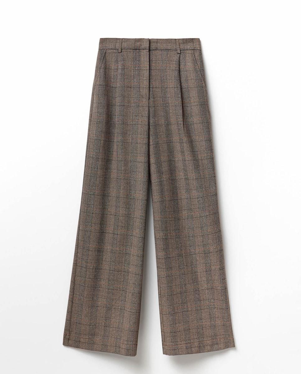 스페라 테일러드 체크 플리츠 와이드 팬츠 58405003144 MARRON - 상세 이미지 5