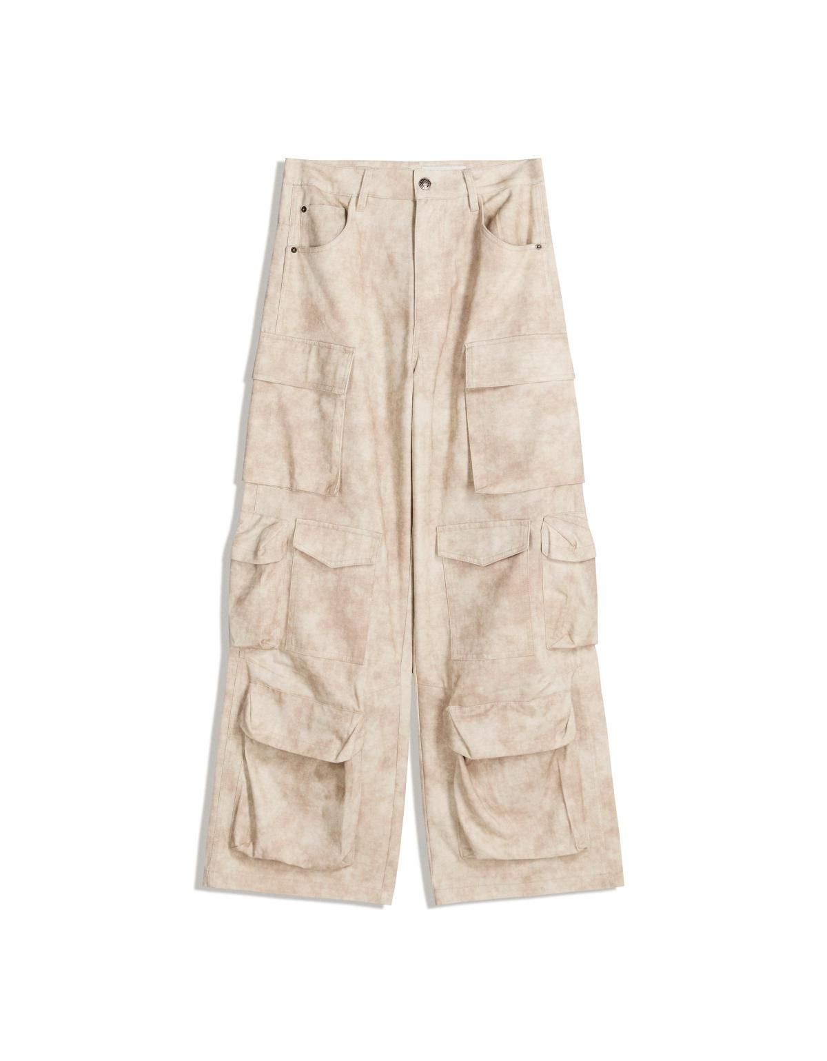버쉬카 베이지 프린트 와이드 카고 팬츠 5127/710 BEIGE - 상품 이미지