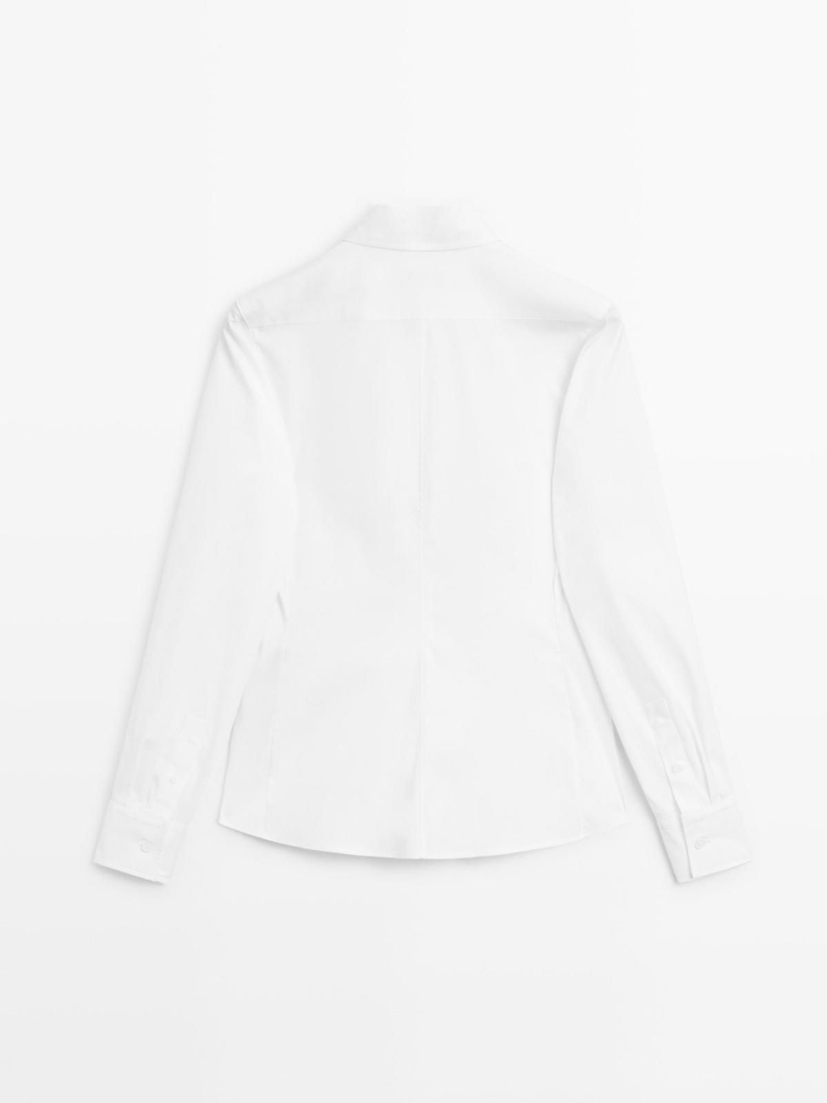 마시모두띠 클래식 슬림핏 코튼블렌드 스트레치 긴팔 셔츠 5151/820 WHITE - 상세 이미지 3