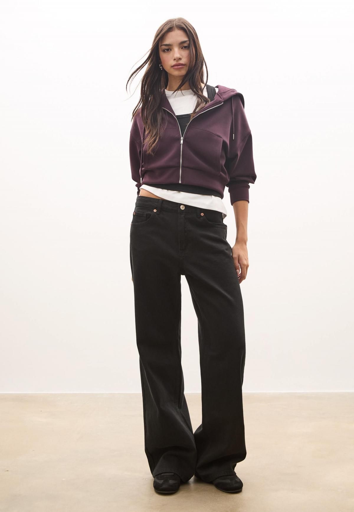 스트라디바리우스 모달 블렌드 소프트 집업 후드티 6503/410 PURPLE - 상세 이미지 4