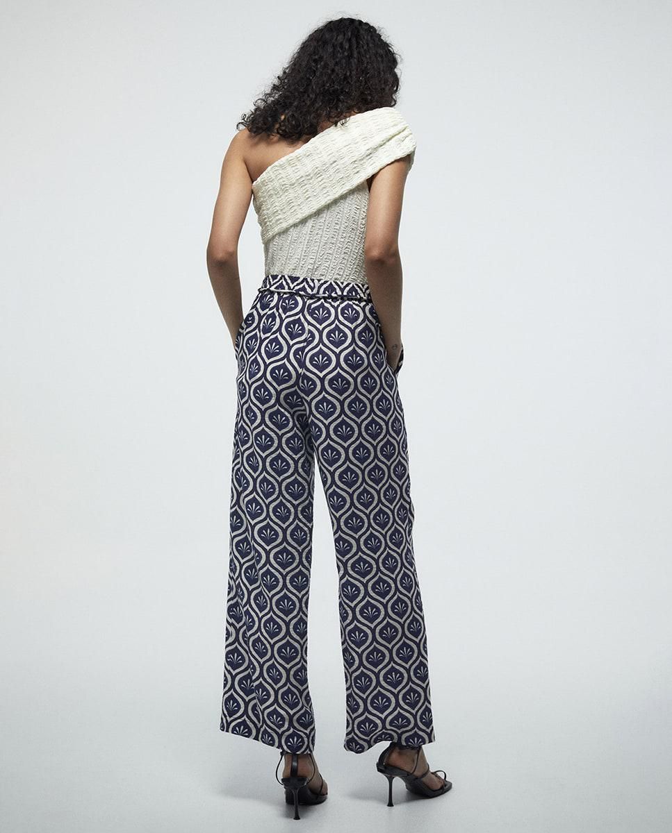 스페라 패턴 와이드 밴딩 팬츠 58305003400 AZUL MARINO - 상세 이미지 3