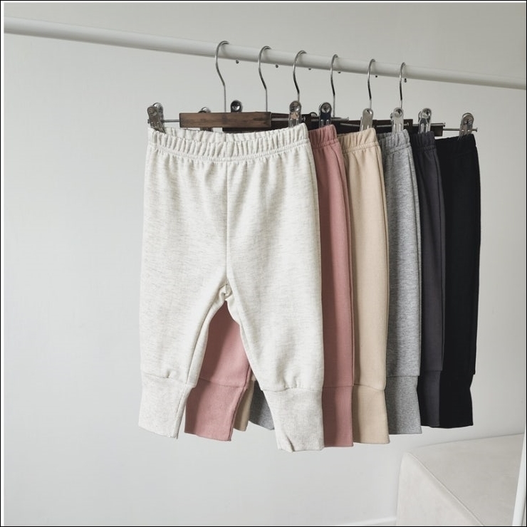 유아 아동 봄 가을 바지 하이탑 조거 시보리 팬츠 키즈 데일리룩 베이지 블랙 오트밀 이미지 8