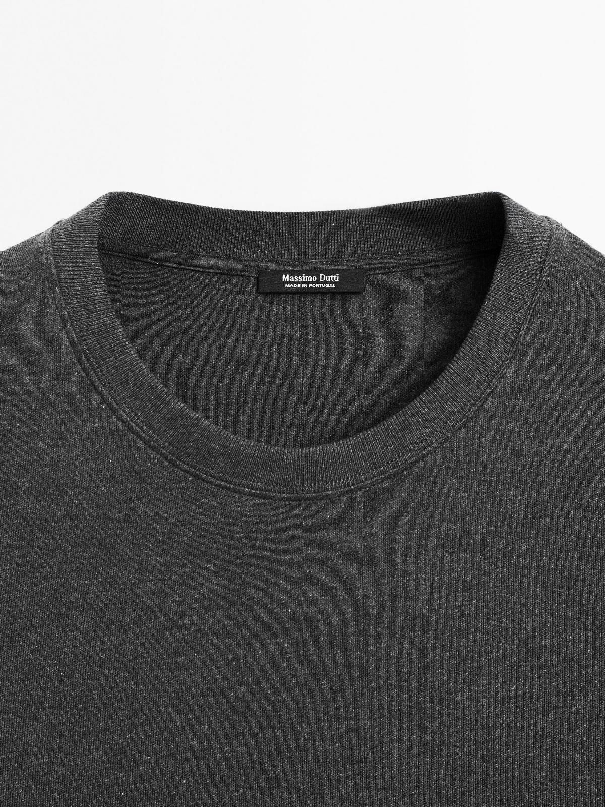 마시모두띠 코튼 인터록 베이직 크루넥 반팔 티셔츠 6823/541 ANTHRACITE GREY - 상세 이미지 5