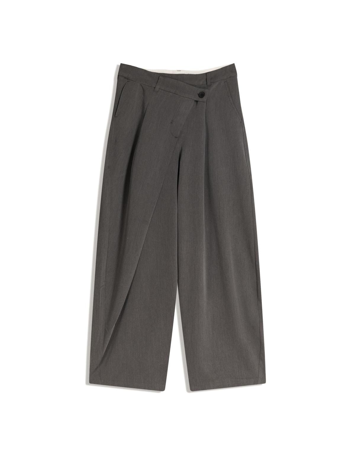 버쉬카 테일러드 크로스 웨이스트 와이드 슬랙스 팬츠 5129/172 DARK GREY - 상품 이미지
