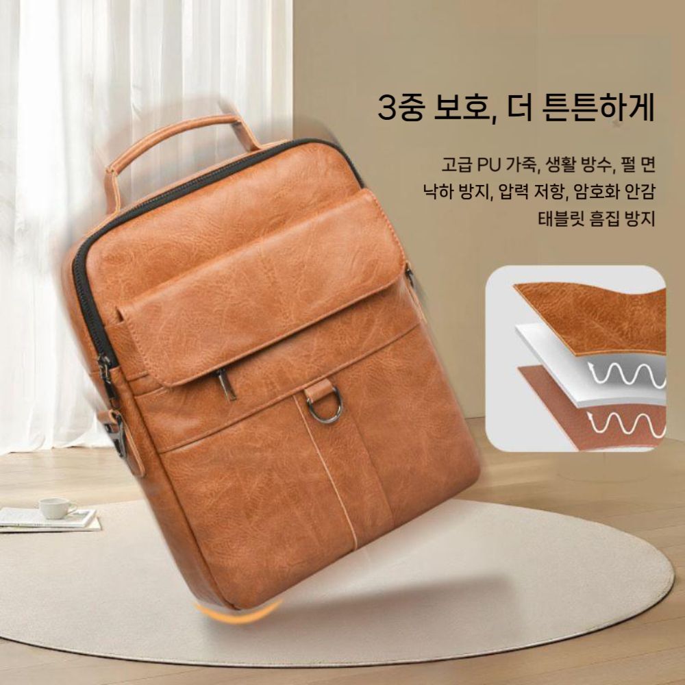 갤럭시탭 s11 울트라 파우치 휴대용 태블릿 가죽 가방 크로스 스트랩 - 상세 이미지 2