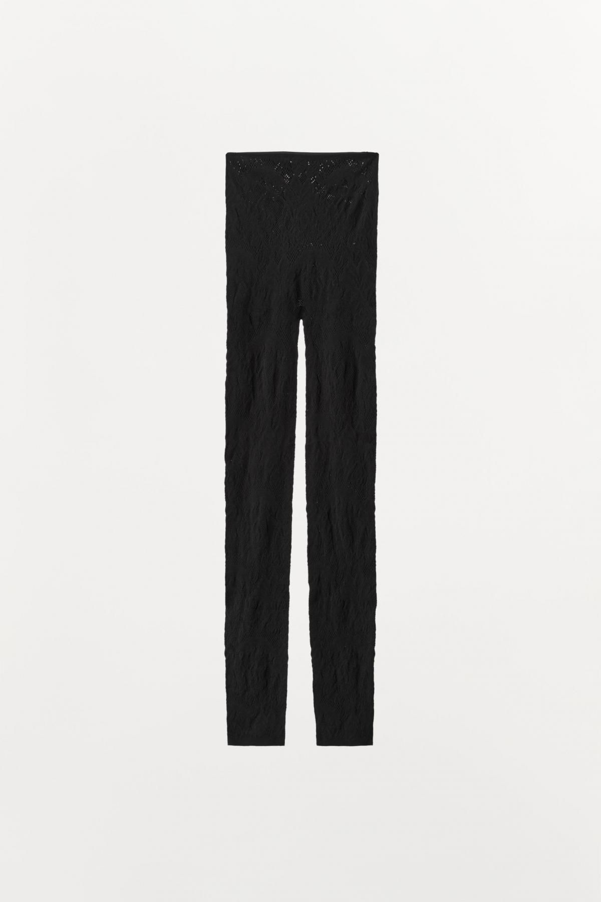 자라 레이스 시스루 하이웨이스트 심리스 레깅스 8779/662 BLACK - 상품 이미지