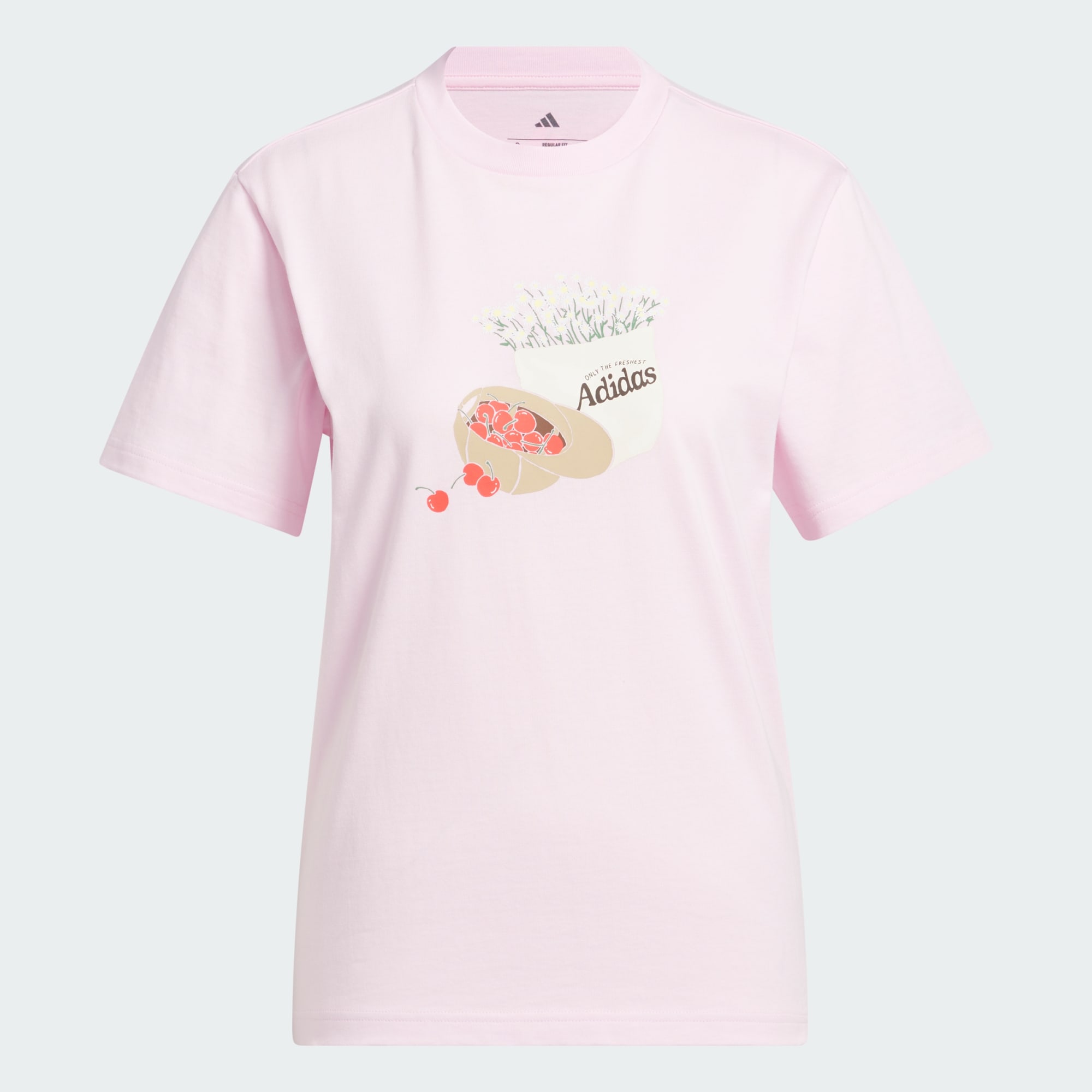 Adidas women Farmers Market Graphic Tee Clear Pink, XL - 상품 이미지