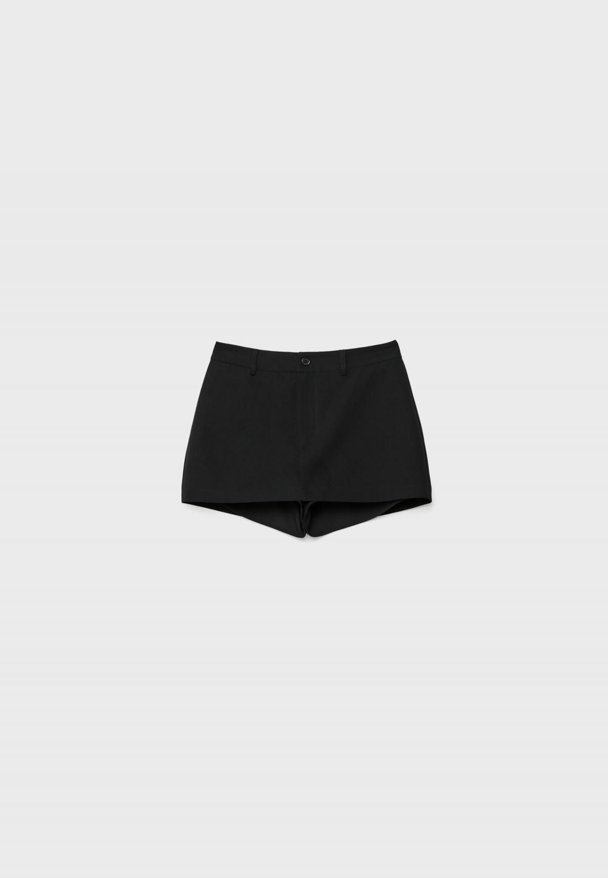 스트라디바리우스 베이직 블랙 벨트루프 미니 스커트 팬츠 1283/970 BLACK - 메인 이미지