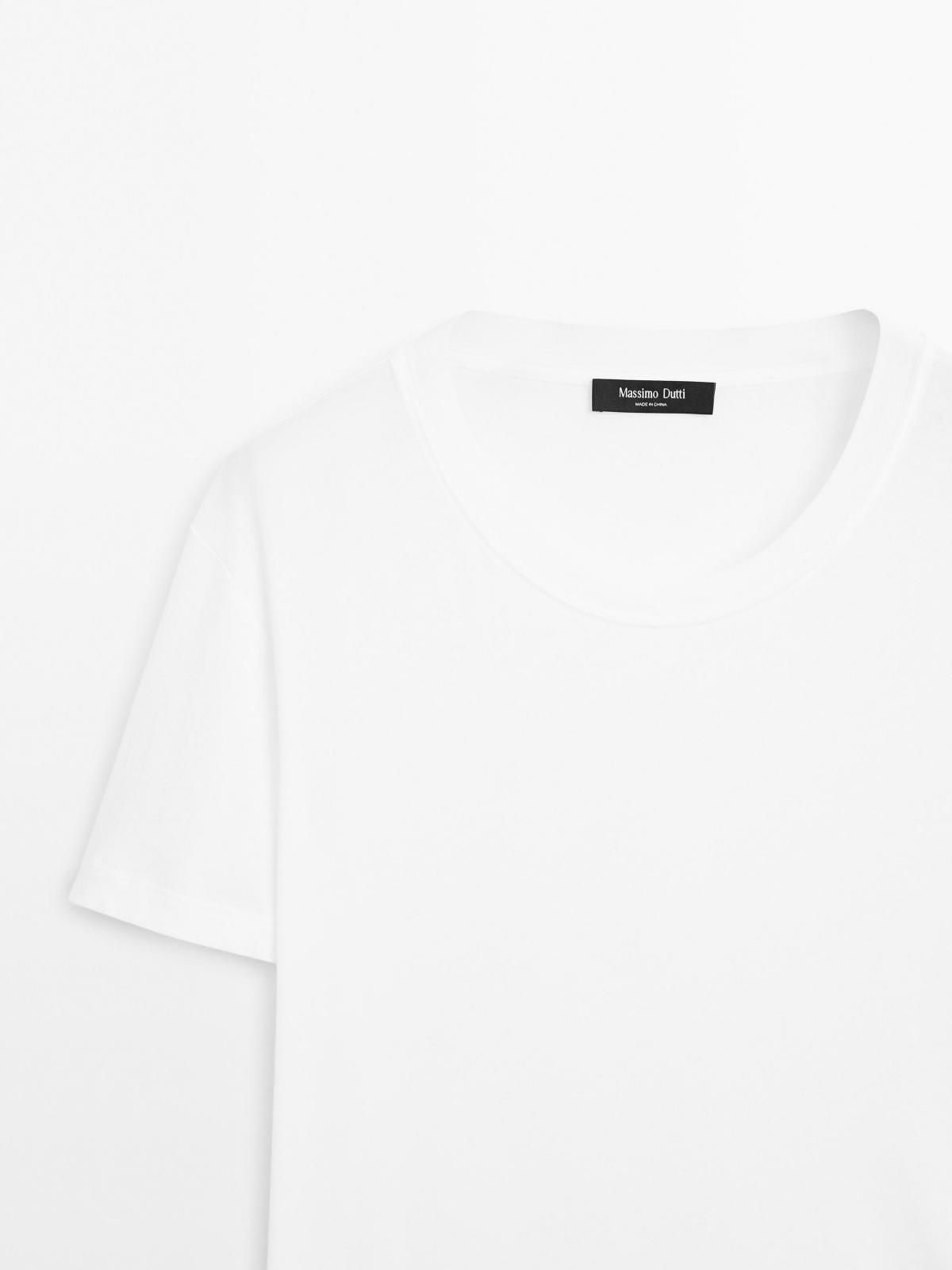 마시모두띠 미니멀 100 코튼 반팔 티셔츠 6835/937 WHITE - 상세 이미지 2