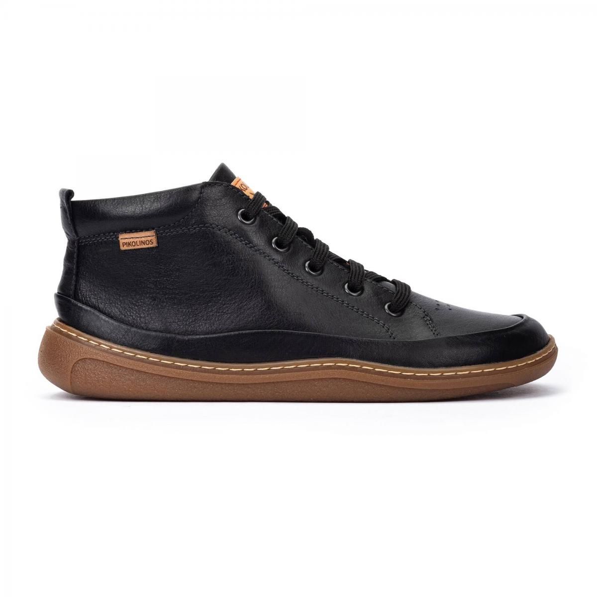 피콜리노스 어반 베이직 레더 하이탑 스니커즈 ARANJUEZ U9F-8055C1 BLACK - 상품 이미지