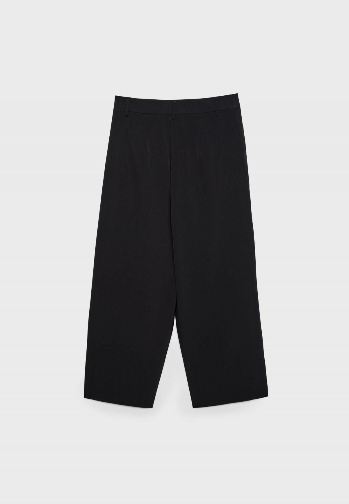 스트라디바리우스 와이드 크로스 웨이스트 슬랙스 팬츠 8277/194 BLACK - 상세 이미지 3