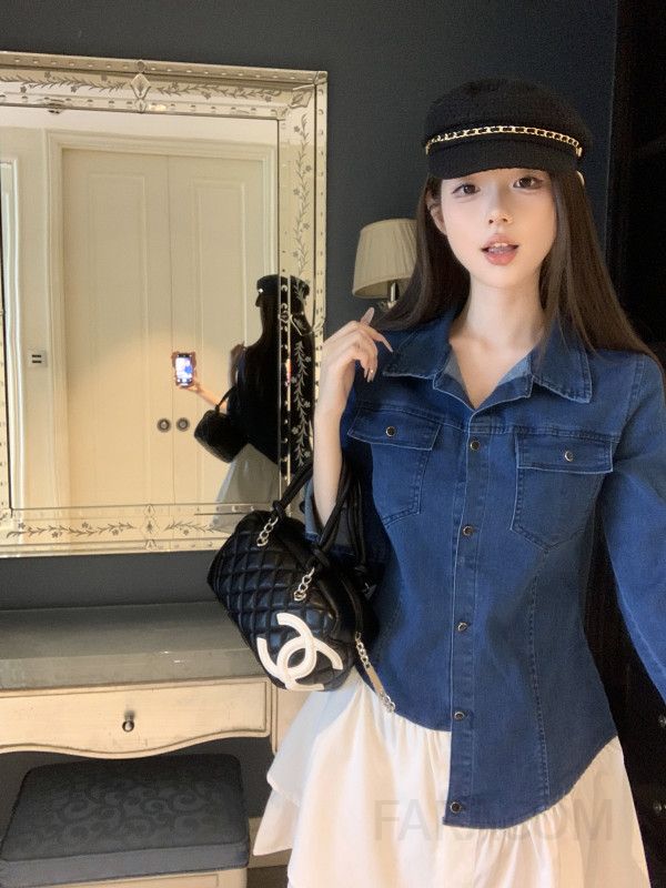 데님 미니원피스 봄 가을 여성 캐주얼 멜빵 스타일 편안하고 독특한 디자인 기질룩 데일리 착용감 좋은 외출용 청원피스 - 상세 이미지 4
