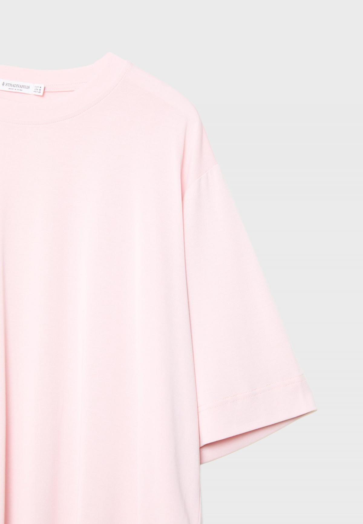스트라디바리우스 소프트터치 오버사이즈 라운드넥 반팔 티셔츠 7671/698 PASTEL PINK - 상세 이미지 2
