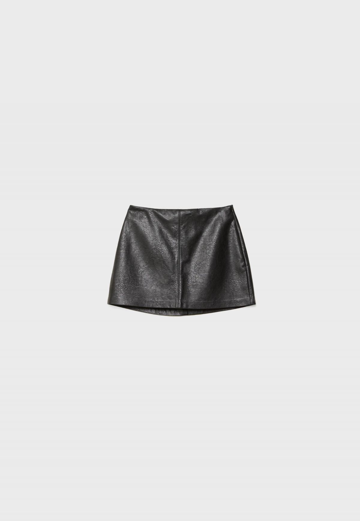 스트라디바리우스 레더 이펙트 미니 스커트 팬츠 4707/735 BLACK - 상품 이미지