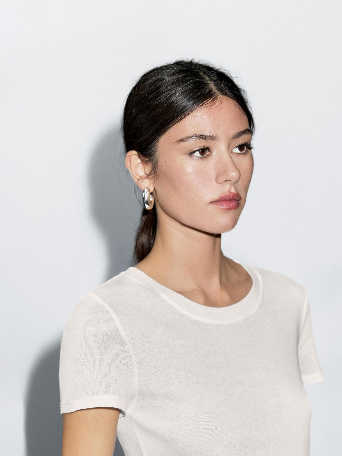 마시모두띠 크레이프 텍스처 코튼 슬림핏 반팔 티셔츠 6264/505 OFF WHITE - 상세 이미지 3