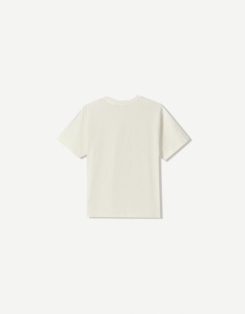 버쉬카 오버사이즈 프린트 반팔 티셔츠 7567/071 OFF WHITE - 상세 이미지 5
