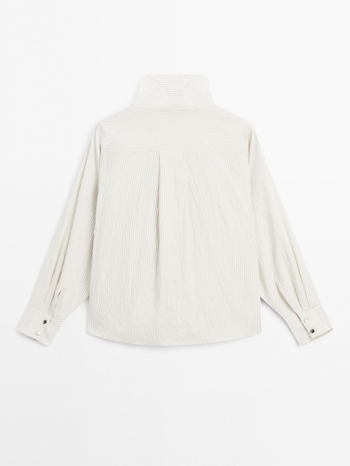 마시모두띠 스트라이프 린넨블렌드 버튼 플루이드 셔츠 5129/541 WHITE - 상세 이미지 2