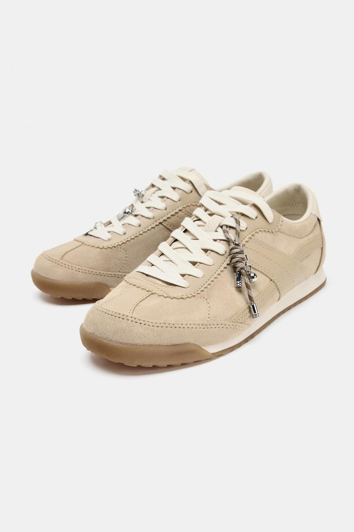 자라 참 장식 레트로 러닝 테크니컬 스니커즈 5050/610 SAND BROWN - 상세 이미지 5