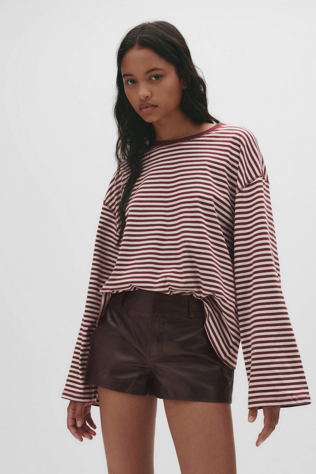 풀앤베어 프리미엄 레더 미니 반바지 7696/346 BROWN - 상세 이미지 5