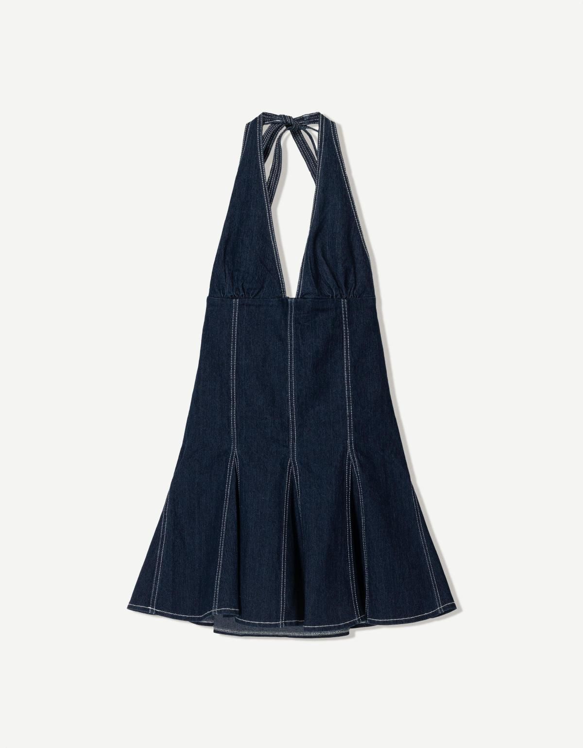 버쉬카 플레어 데님 미니 원피스 0625/074 NAVY - 상품 이미지