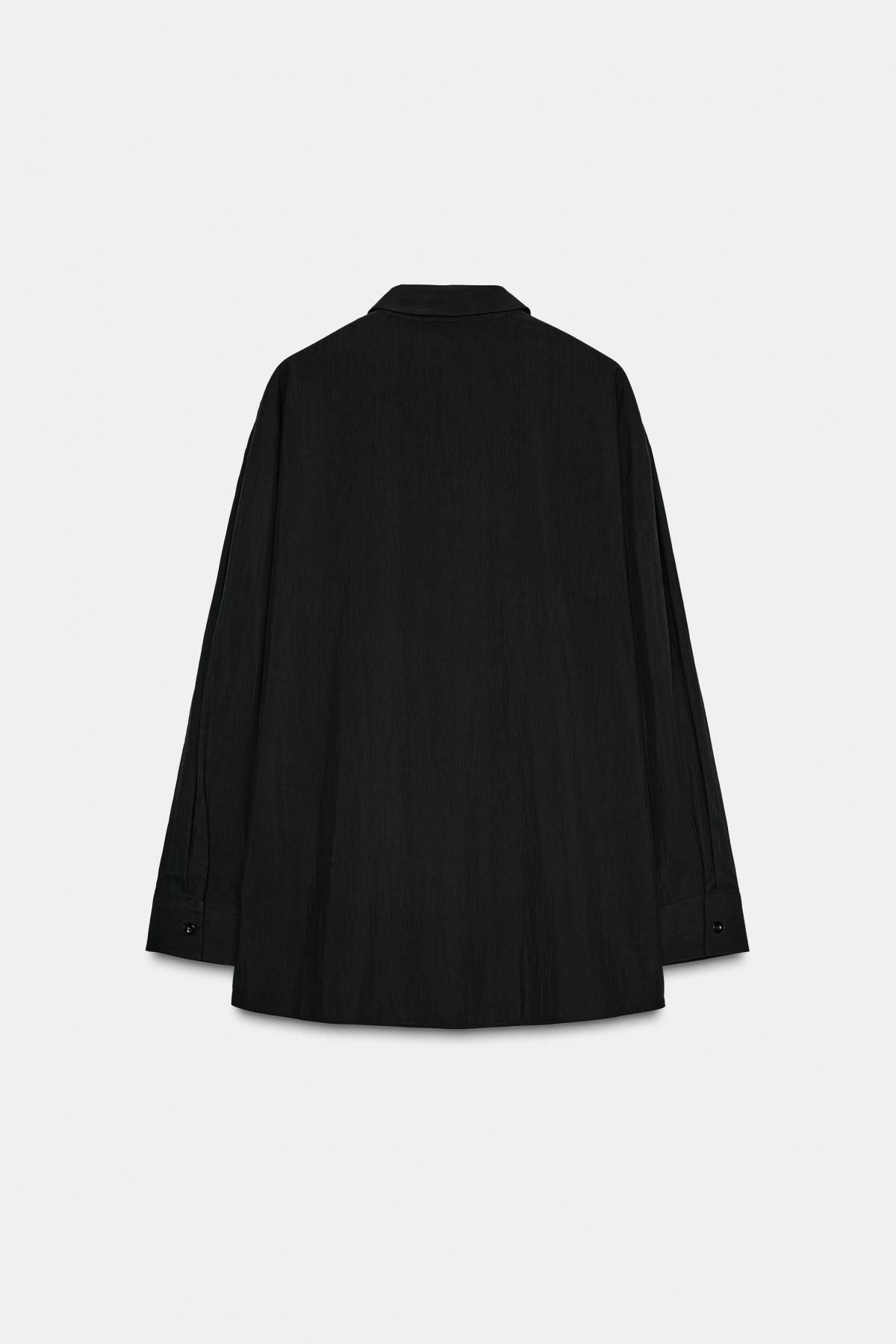 자라 탭 스트랩 블랙 포플린 셔츠 7484/174 BLACK - 상세 이미지 2
