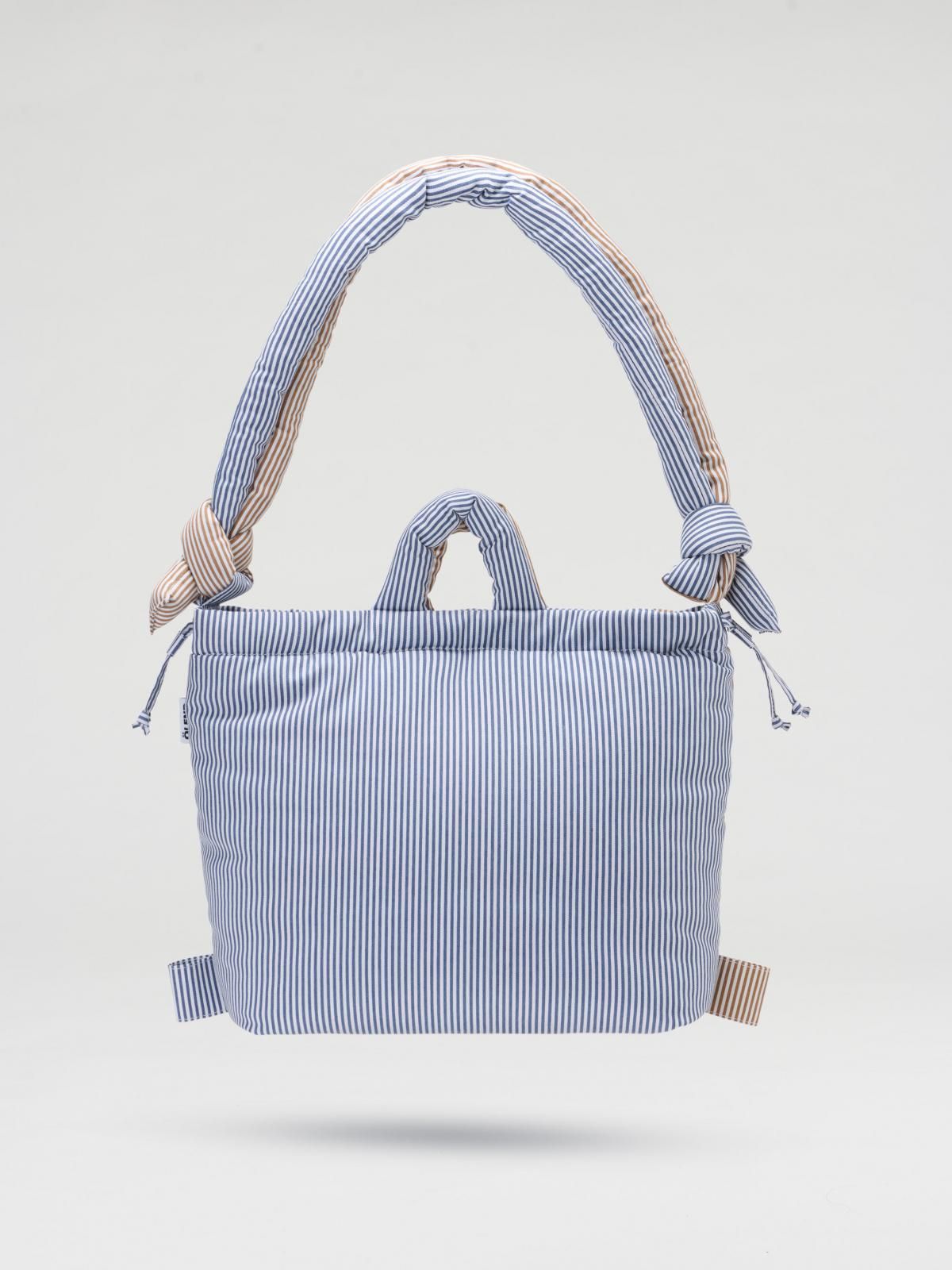 올랜드 소프트 스트라이프 테크니컬 나일론 호보백 Ona 54713595068751 COTTON BLUE + BROWN STRIPE - 상세 이미지 2