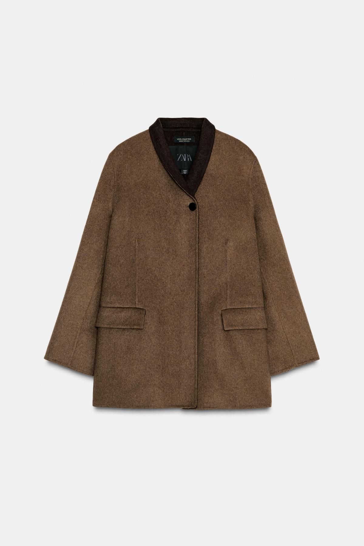 자라 오버사이즈 울 블렌드 블레이저 7522/245 BROWN - 메인 이미지