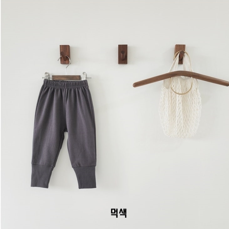 유아 아동 봄 가을 바지 하이탑 조거 시보리 팬츠 키즈 데일리룩 베이지 블랙 오트밀 이미지 6