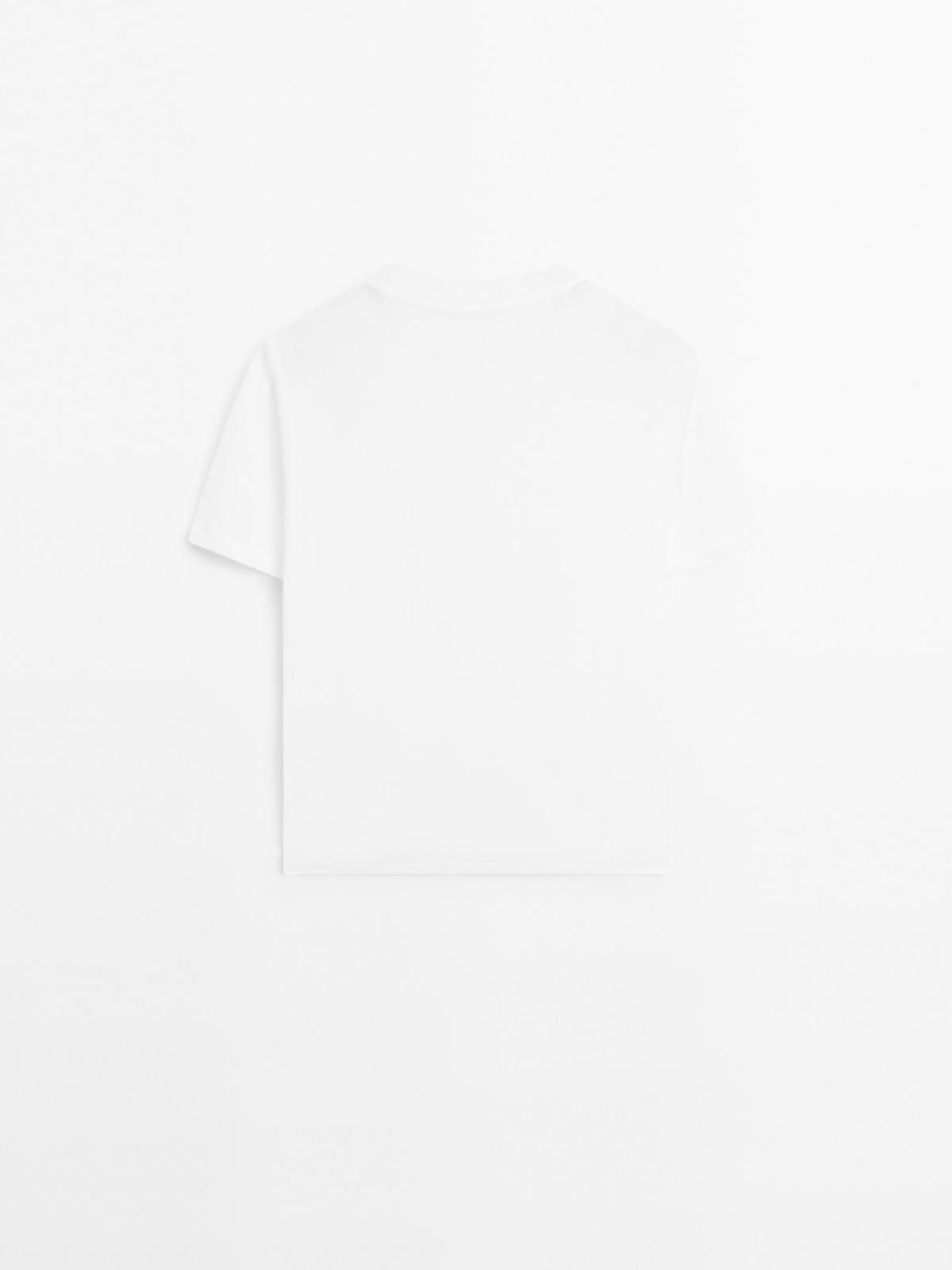 마시모두띠 미니멀 100 코튼 반팔 티셔츠 6835/937 WHITE - 상세 이미지 4