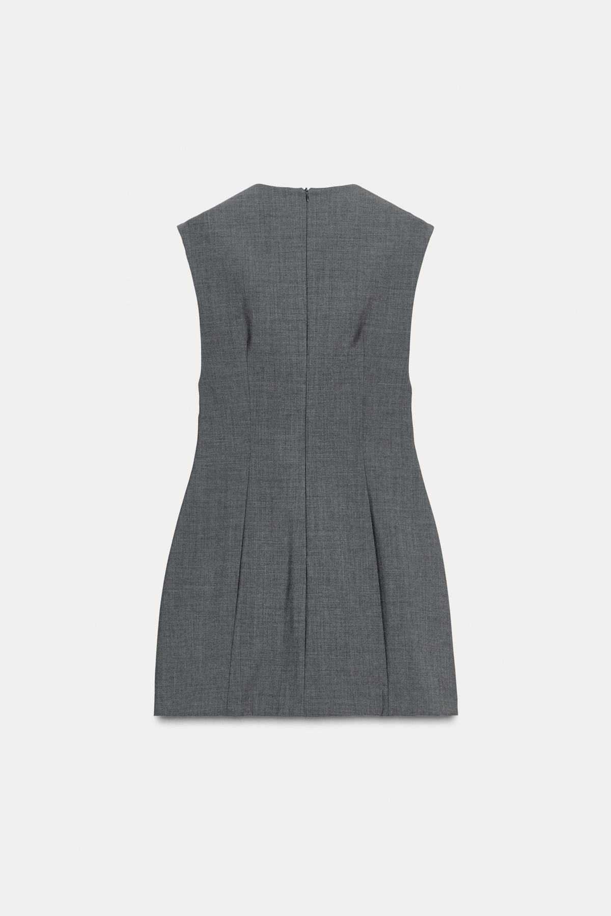 자라 브이넥 슬리브리스 미니 원피스 8951/238 DARK GREY - 상세 이미지 5