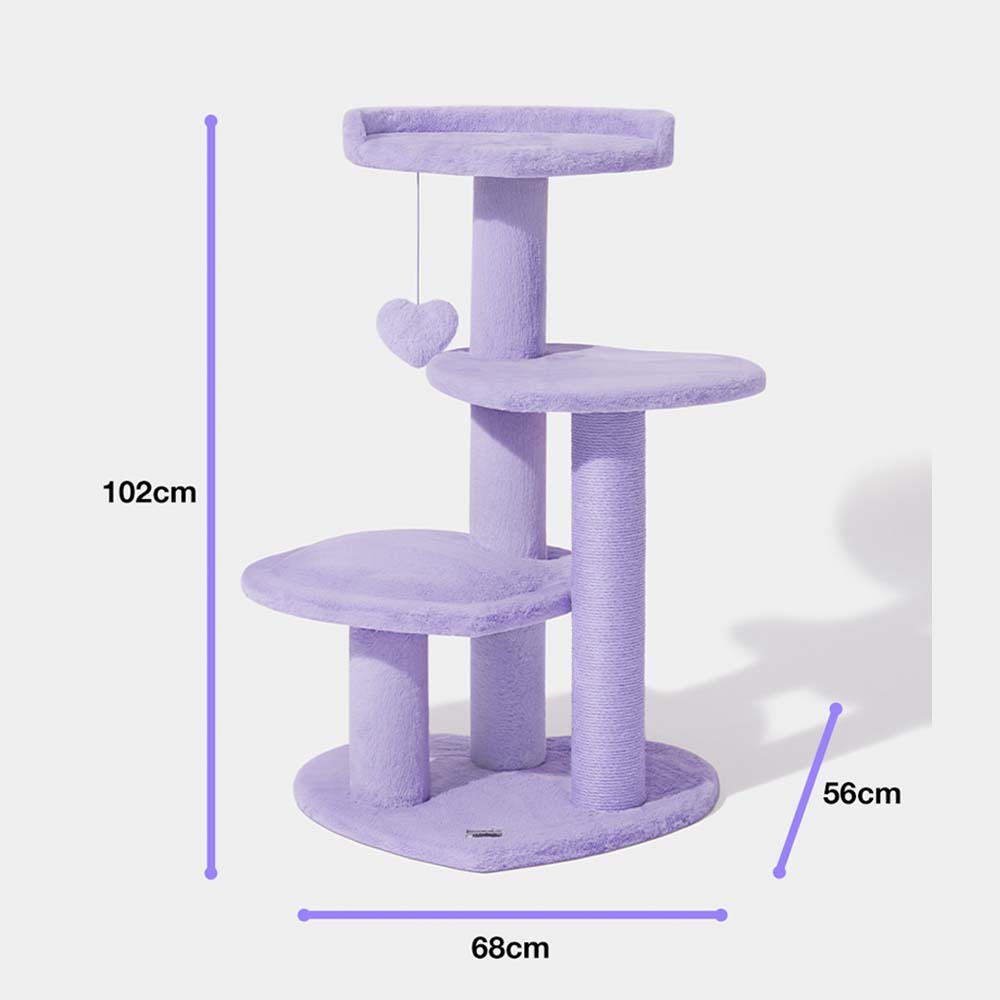 VETRESKA 하트퍼플 소형캣타워 미니캣타워 먼치킨 스텝 선반