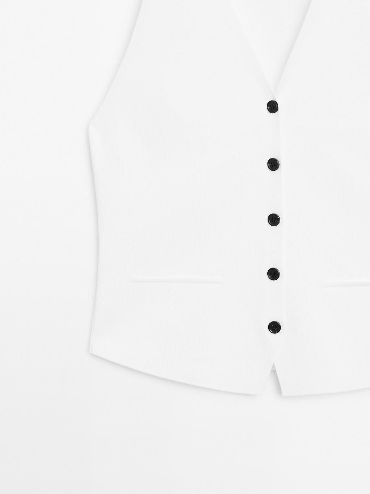 마시모두띠 버튼 포인트 미니멀 니트 베스트 5651/573 WHITE - 상세 이미지 5