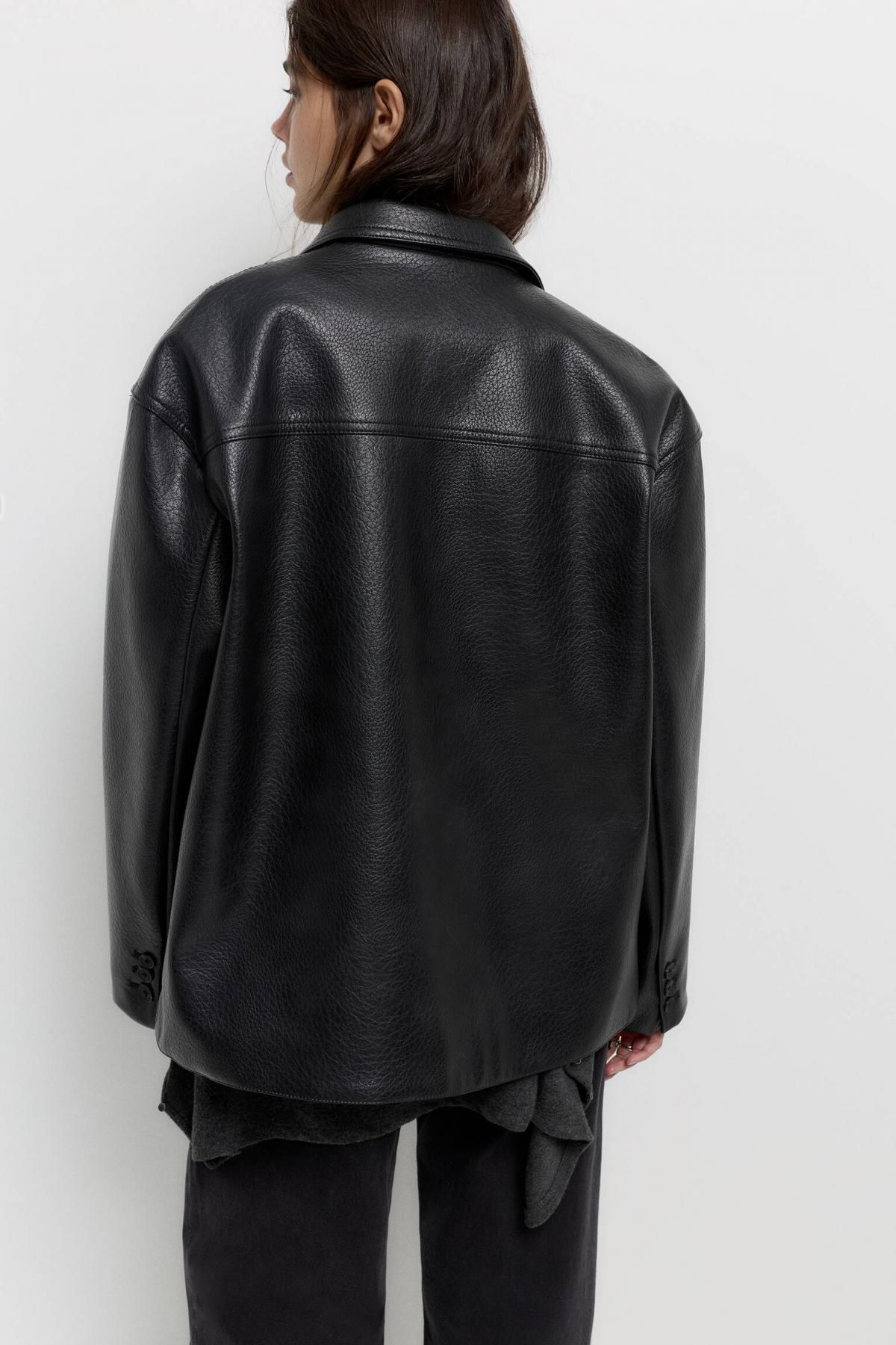풀앤베어 빈티지 테크니컬 페이크 레더 재킷 7700/388 BLACK - 상세 이미지 4