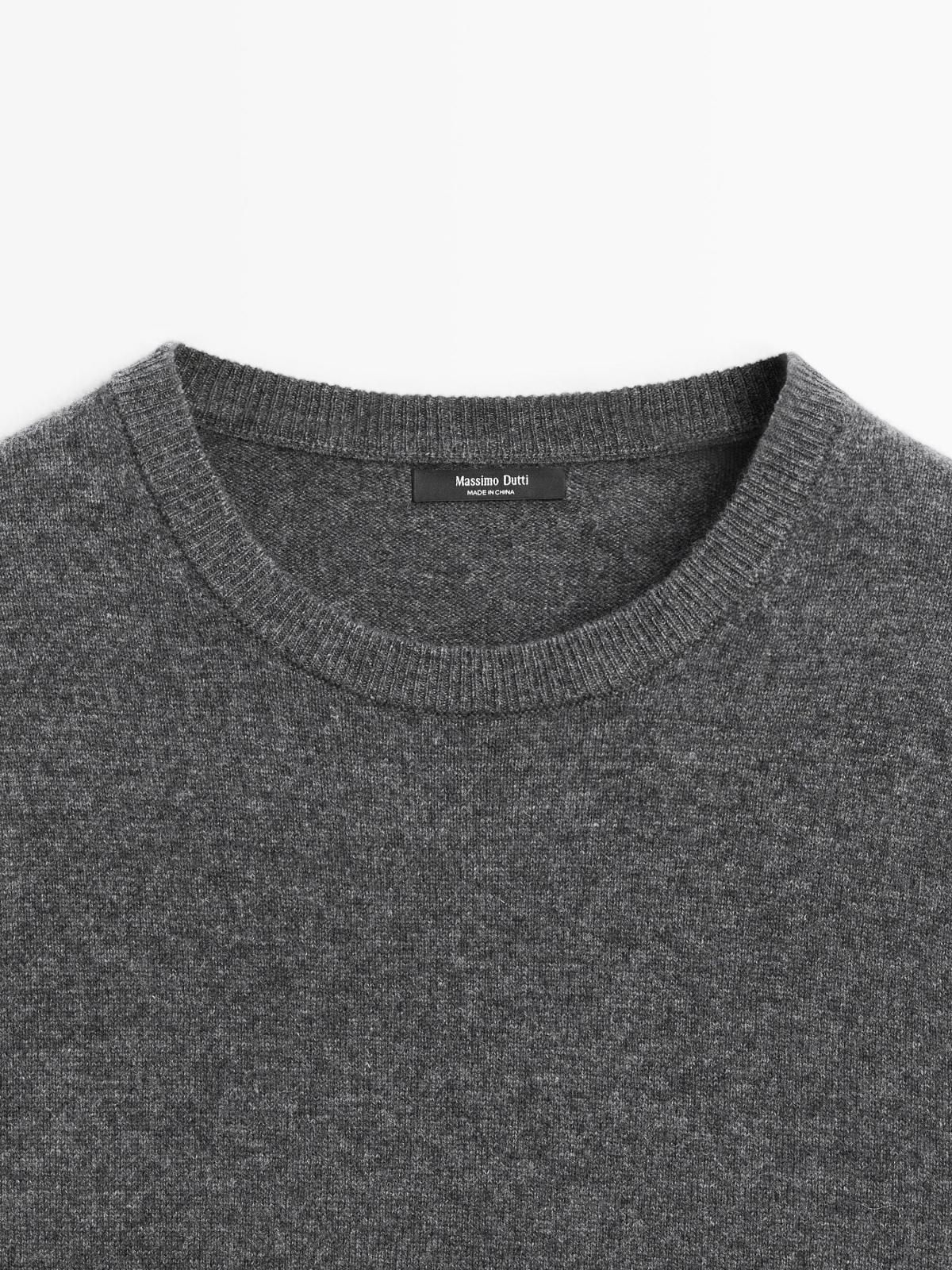 마시모두띠 울블렌드 라운드넥 니트 데일리 긴팔 스웨터 5610/593 MEDIUM GREY - 상세 이미지 5