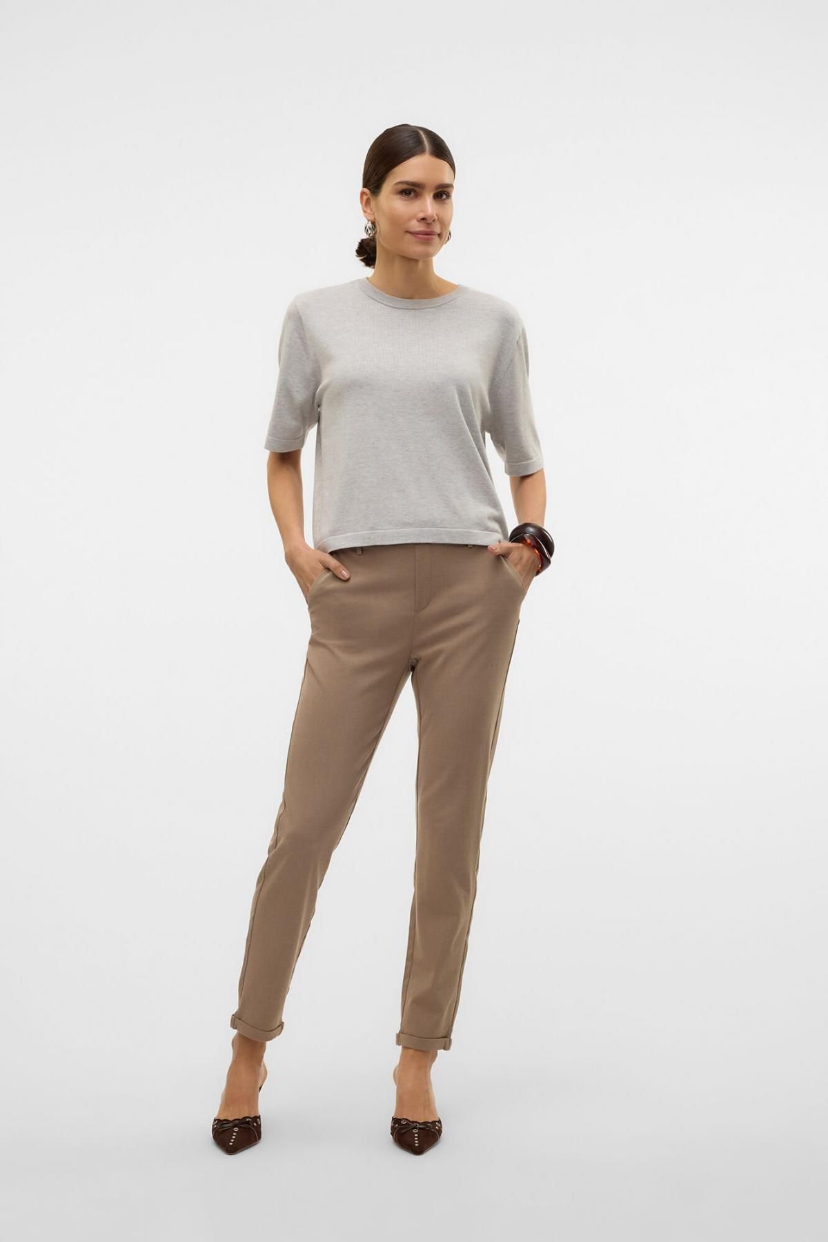 베로모다 테크니컬 슬림핏 웨이스트 밴딩 정장 팬츠 6398236 MARRON - 상세 이미지 2