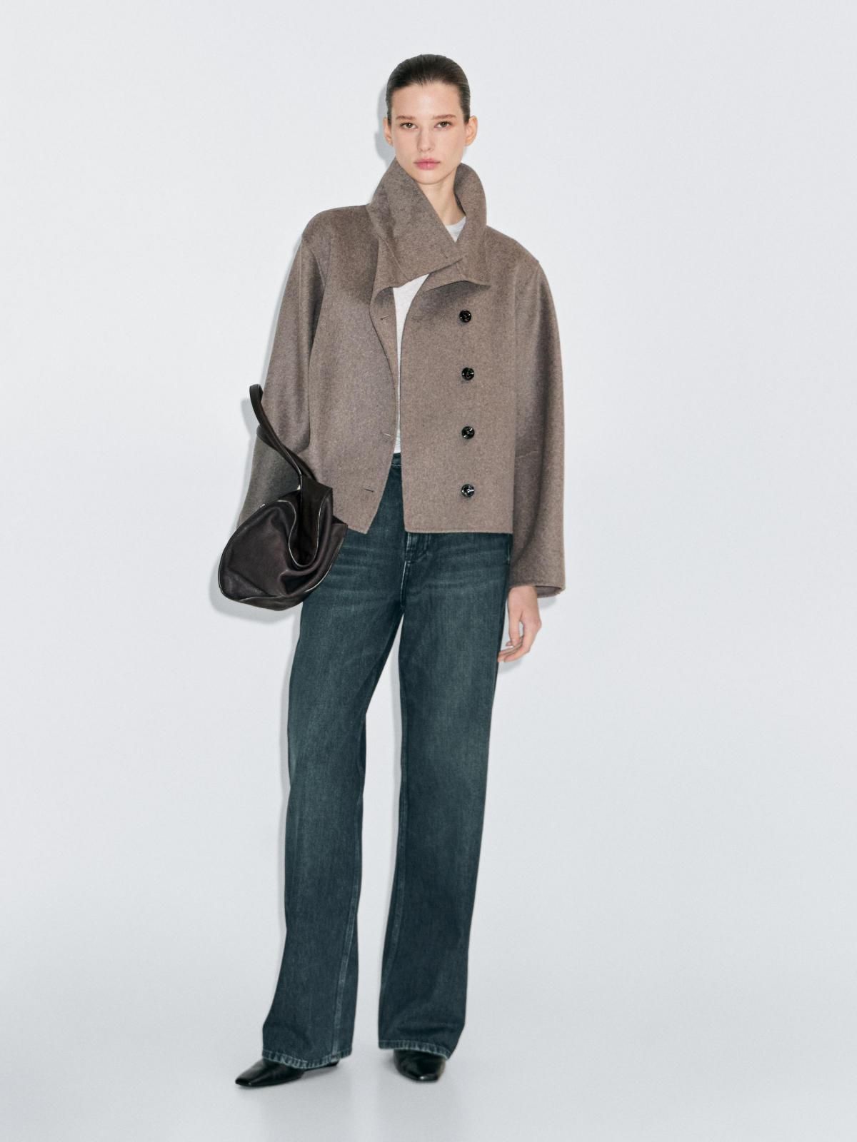 마시모두띠 울블렌드 오버핏 하이넥 숏코트 6403/954 NATURAL GREY - 상세 이미지 2