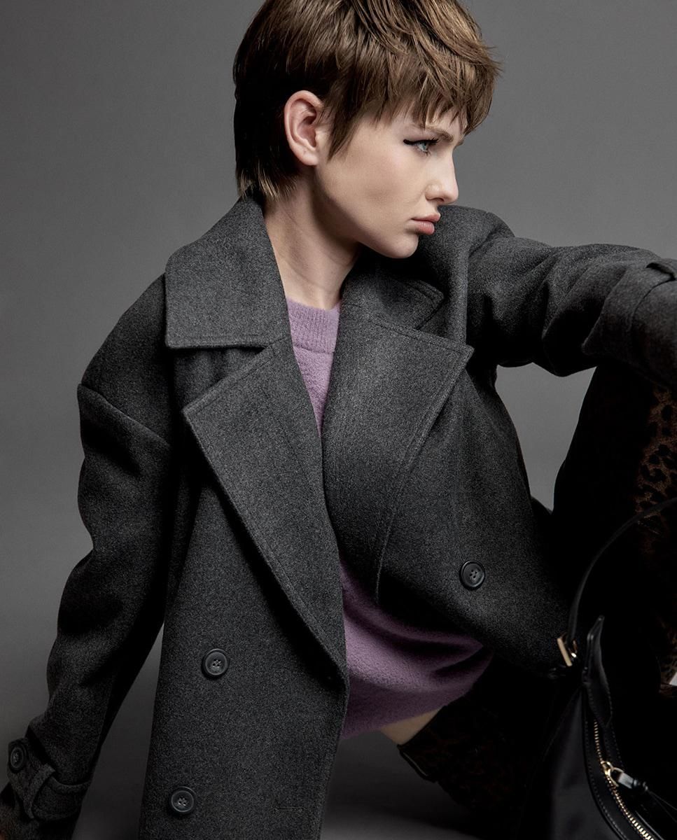 스페라 테일러드 더블 버튼 숏 코트 58430200731 GRIS OSCURO - 상세 이미지 3