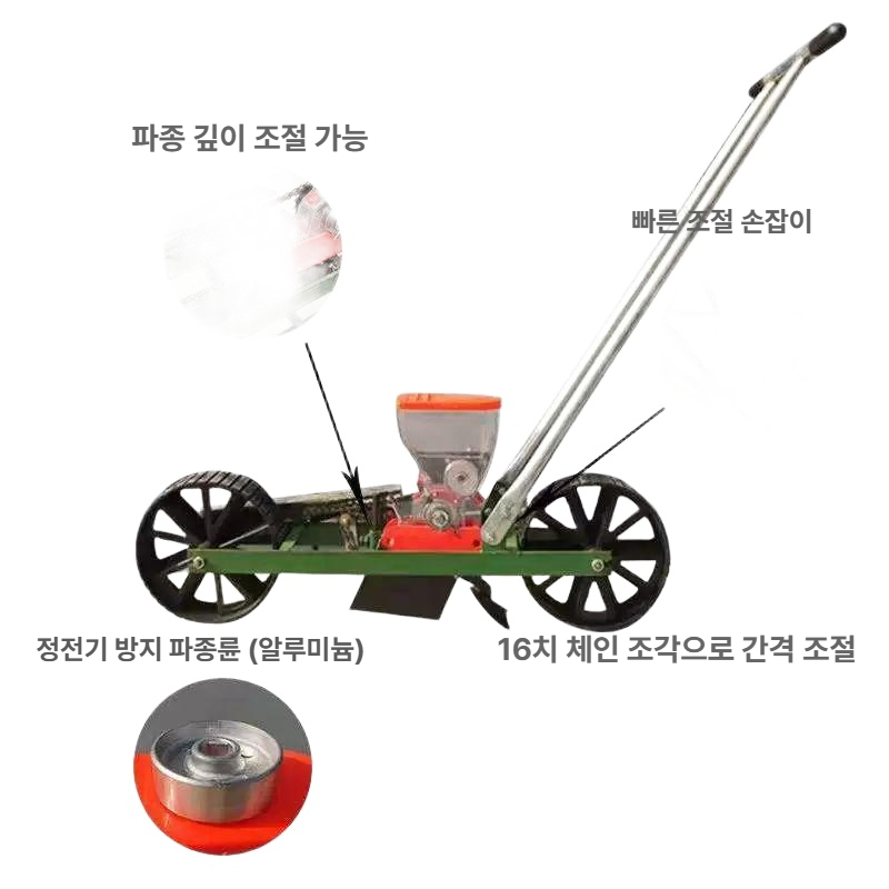 야채 파종기 꼬챙이 마늘 무우 이식기 손수레유채 모종판 - 상세 이미지 2