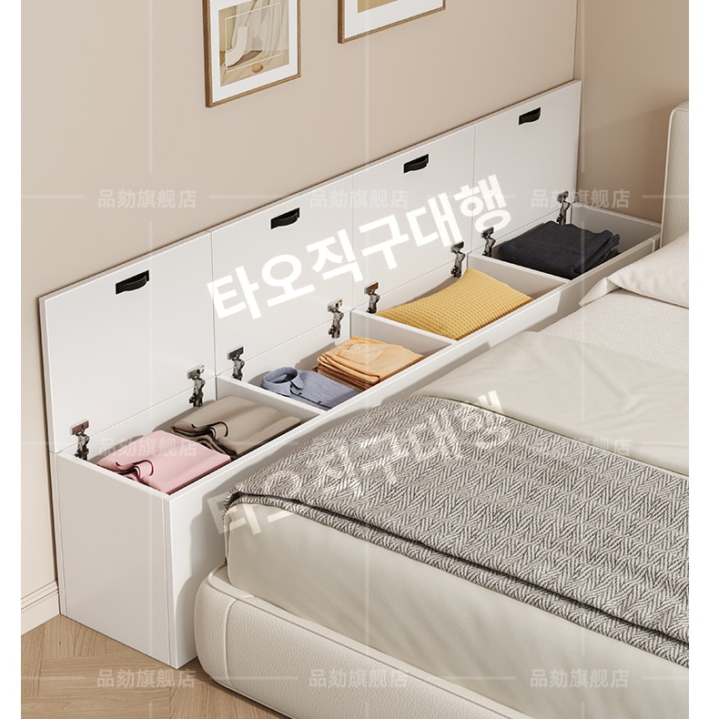 낮은이불장 이불 작은 침실 옷장 보관함 원목 키작은 장롱 장농 안방장 미니 수납장 - 상품 이미지