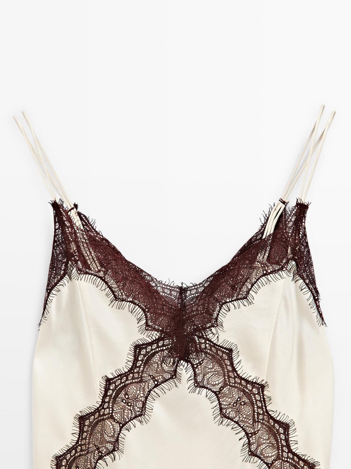 마시모두띠 실크 레이스 스트랩 캐미솔 탑 9406/950 IVORY - 상세 이미지 5
