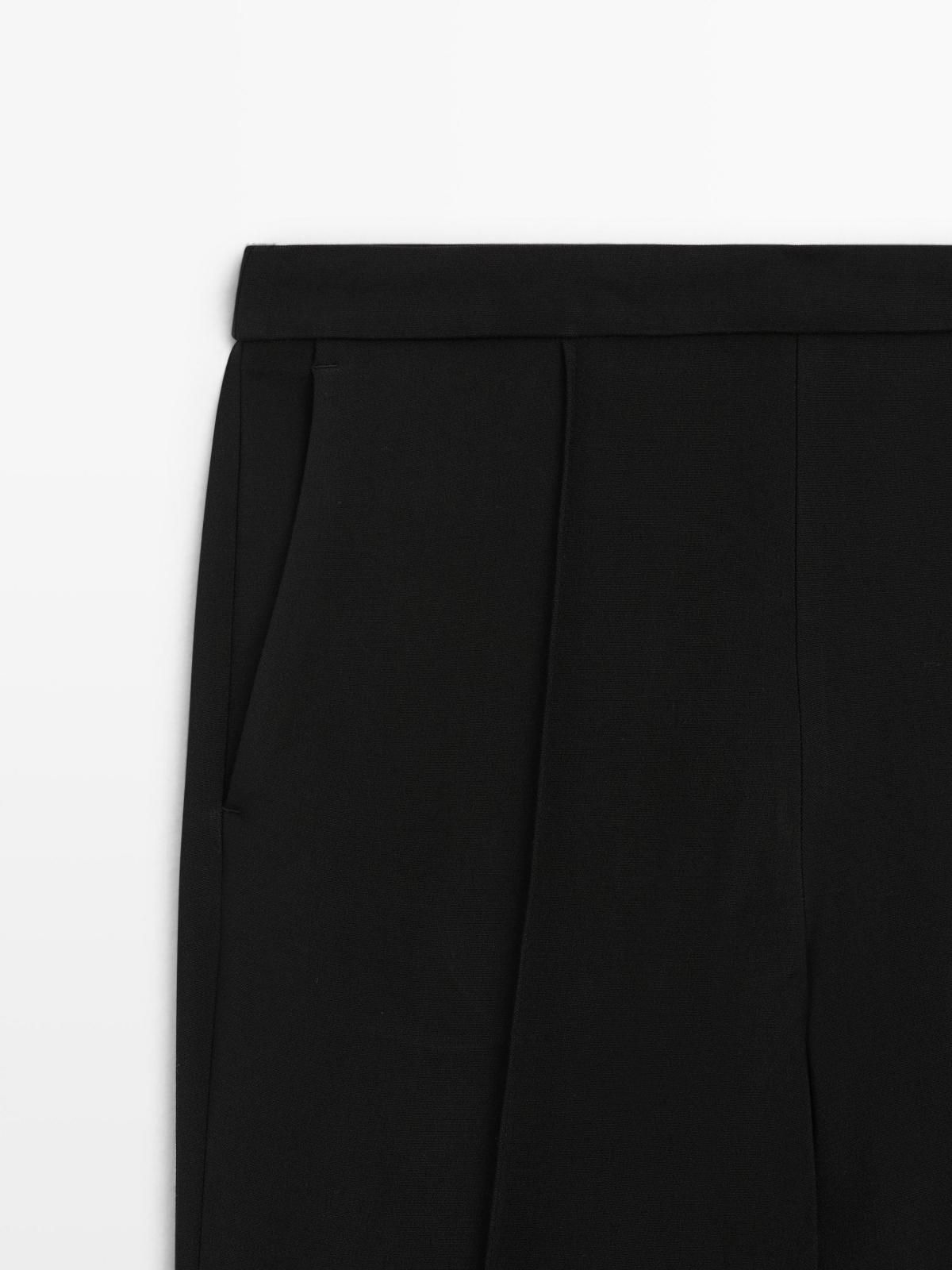 마시모두띠 슬림핏 심 디테일 크레이프 슬랙스 팬츠 5073/722 BLACK - 상세 이미지 4